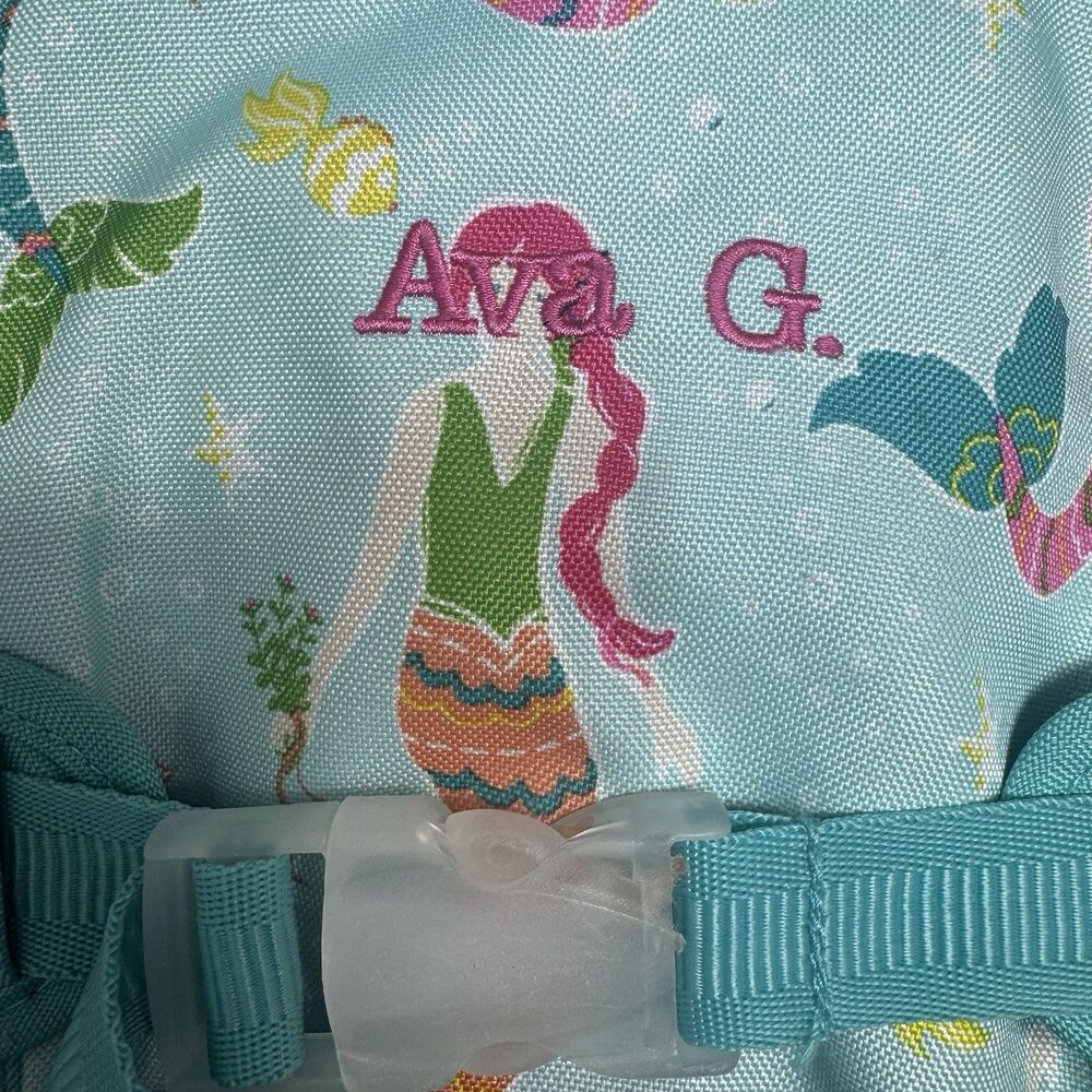 Pottery Barn Kids Mackenzie Mermaid Toddler Backpack Size Small Pink Blue - Picture 7 of 16